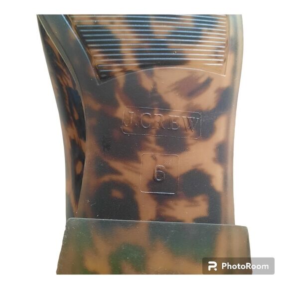 J. Crew Pull On Leopard Short Chelsea Rain Boots Cheetah Animal Print - Picture 5 of 5